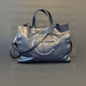 Telfar Medium Shopping Bag in Navy Blue